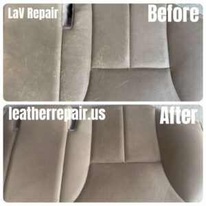 before and after leather restoration Florida