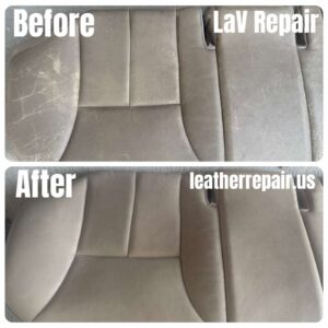 before and after leather restoration Florida