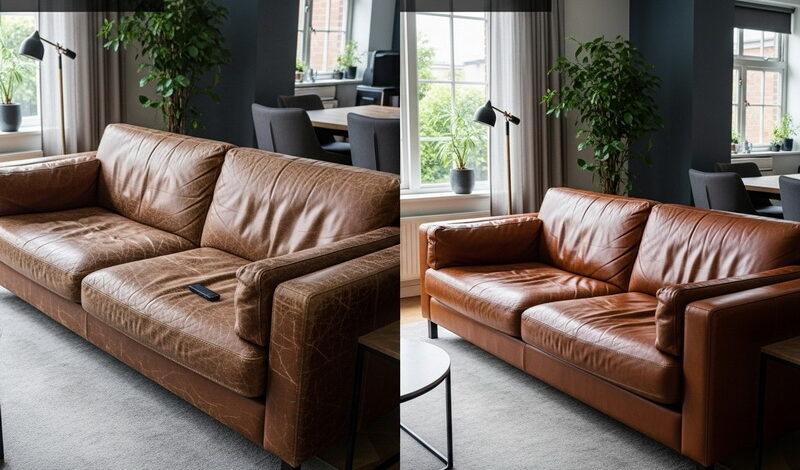 restoration leather sofa