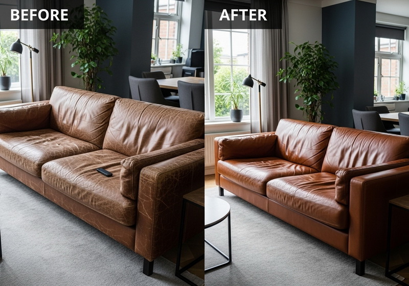 restoration leather sofa