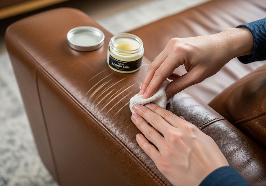 Restoring pet-damaged leather furniture