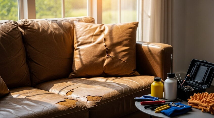 sun-damaged leather repair